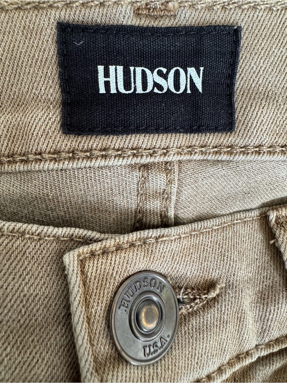 Hudson Colby Ankle Moto Cargo Jeans - Toasted Khaki Camel Size 25 - Picture 8 of 9